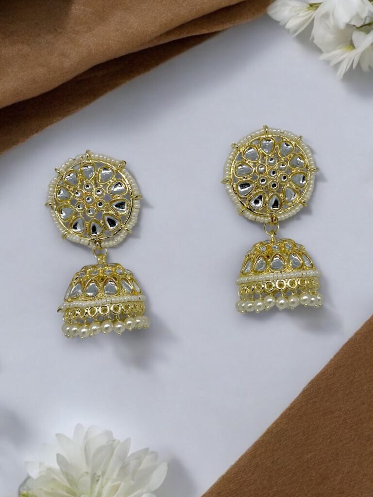 Suhani Golden Polki Jhumkis