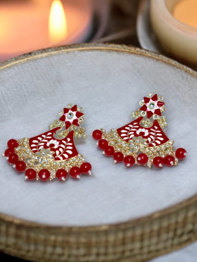 Sidrah Pakistani Chandbalis - Red