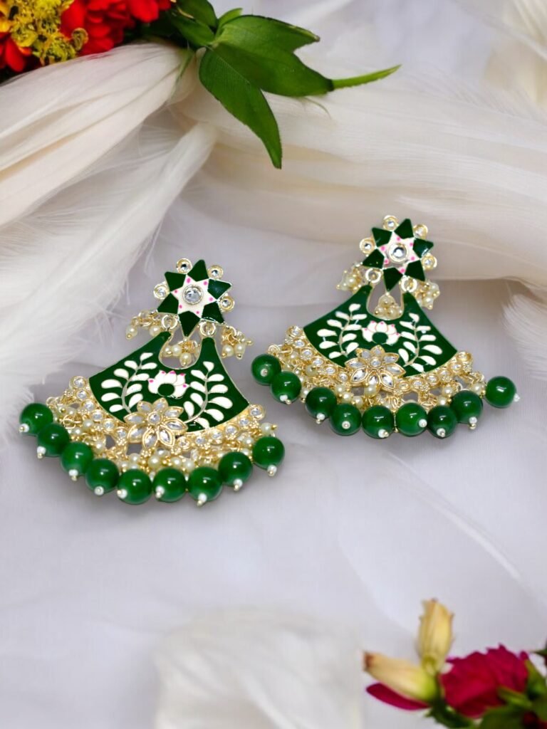 Sidrah Pakistani Chandbalis - Green