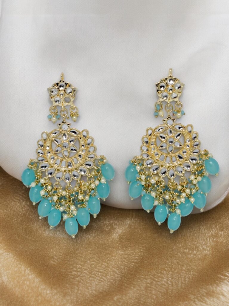 Aayat Pearl Earrings - Sky blue