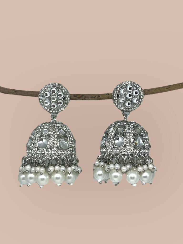 Shagun Jhumka Earrings – Silver