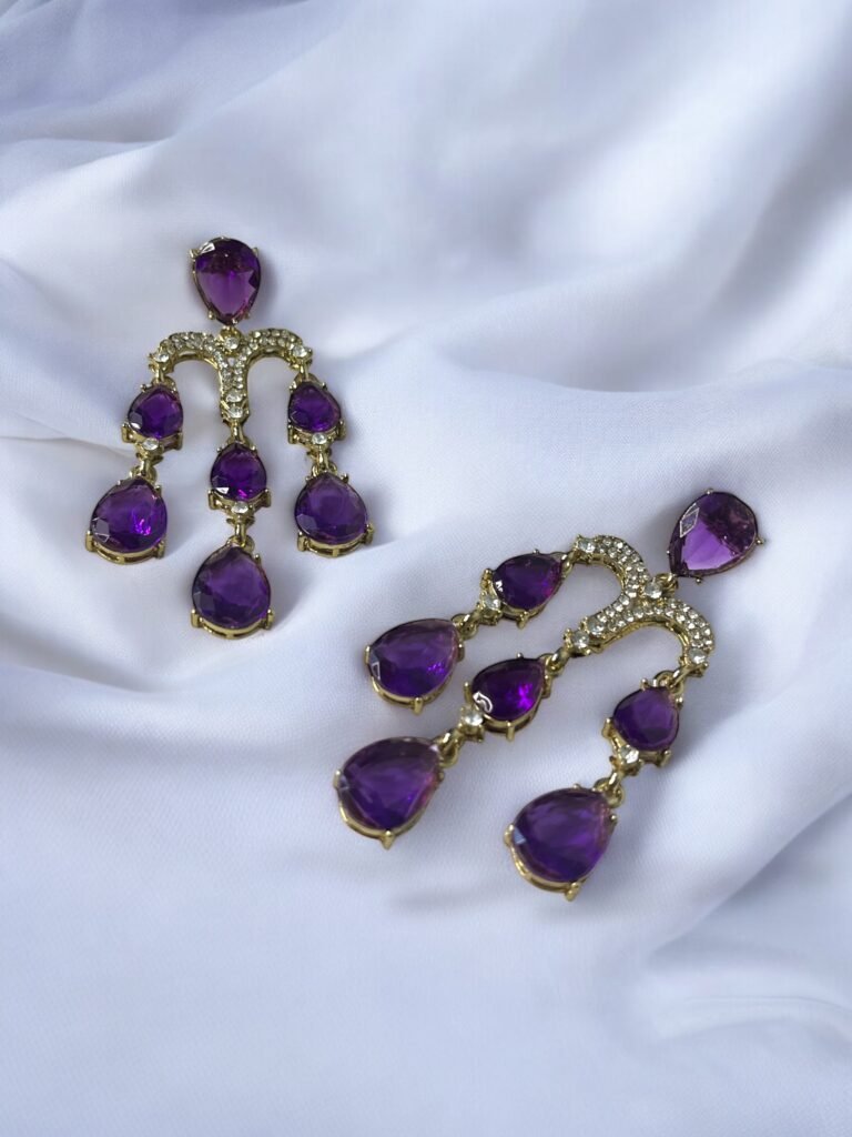 Trishika Stone Earrings- Deep Blue