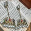 crystal white earrings